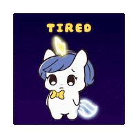 Tired Worn Out Sticker by Brave Unicorn