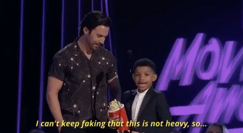 I Cant Keep Faking That This Is Not Heavy Milo Ventimiglia GIF by MTV Movie & TV Awards