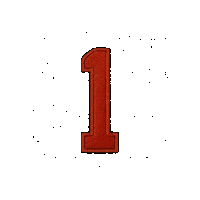 Customnumbered red 1 one number Sticker