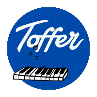 Tofferpianobar cafe feest proost wijn Sticker