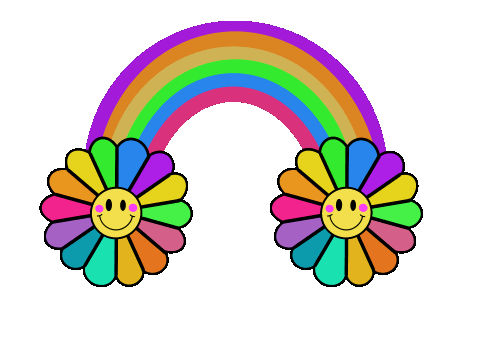 Flower Power Rainbow Sticker