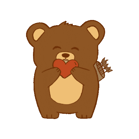 kikooart giphyupload heart bear mushroom Sticker
