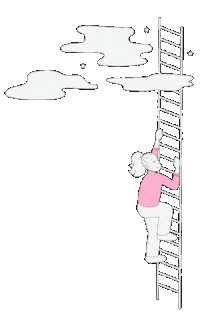 girl climbing to the stars climbing latter to the stars Sticker