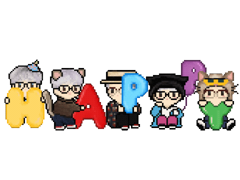 Happy Birthday Pixel Sticker