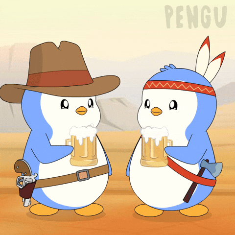 Friends Beer GIF by Pudgy Penguins