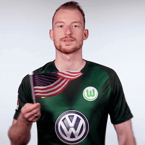 Waving United States GIF by VfL Wolfsburg