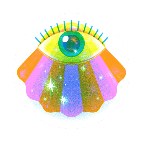 jasminefloydillustration rainbow trippy psychedelic magic Sticker
