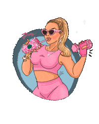 josetty1 fashion pink fitness hair Sticker