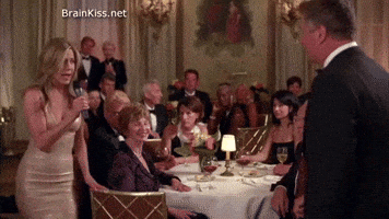 Celebrity Jennifer Aniston is singing Happy Birthd