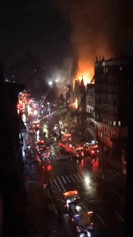 Flames Engulf Manhattan Church During Early Morning Blaze