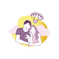 ProposalCoach love heart couple gold Sticker