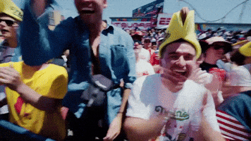 Hot Dog Eating Cheering GIF by Respective