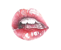 ninaiart lips tongue watercolor teasing Sticker