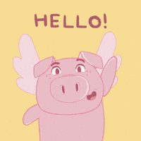 Flying Pig Hello GIF by PositivelyPigasus