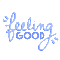 leavesandcloudsshop blue feeling good lc bleu Sticker