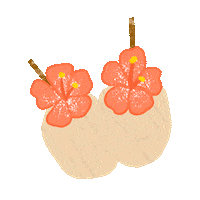 charlielemarieart cocktail island hawaii coconut Sticker