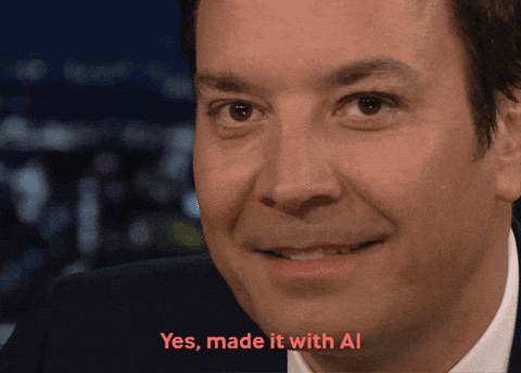 person winking and saying -  made with AI