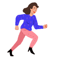 Pink Running Sticker