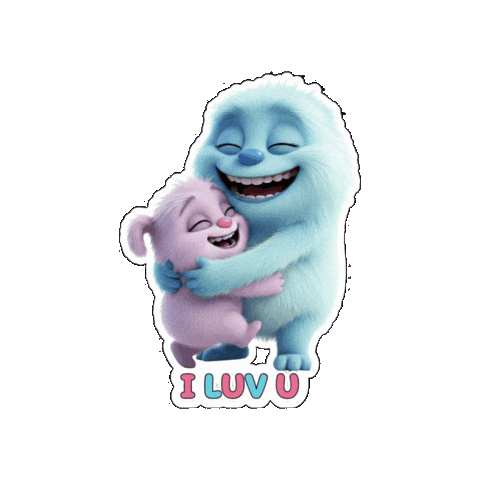 I Love You Hug Sticker by The Fuzzlets