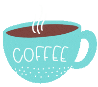 hollypixels coffee blue cup cozy Sticker