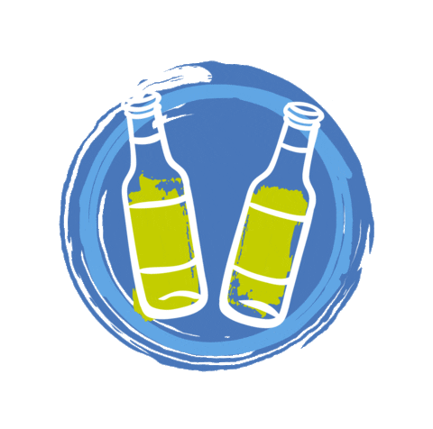 friendsofglass giphyupload cerveza brindis sostenibilidad Sticker