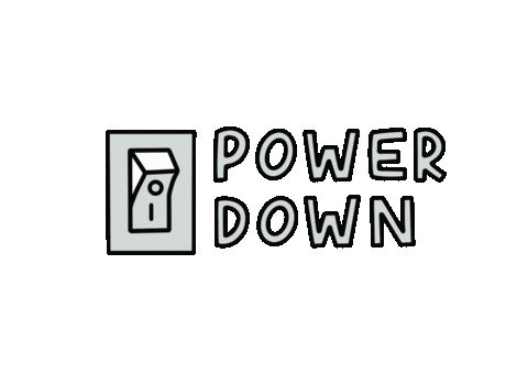 Sleep Power Down Sticker by @InvestInAccess