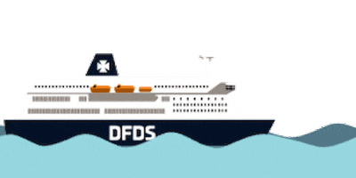 DFDS giphyupload sunset ship captain Sticker