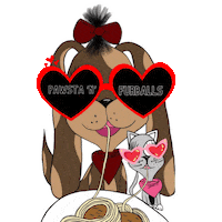 Cats Hearts Sticker by Pawsta 'N' Furballs