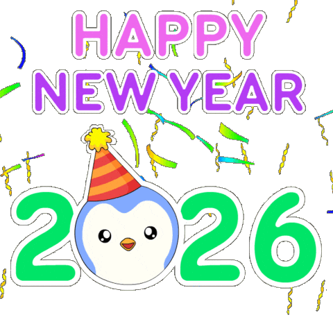 Happy New Year Penguin Sticker by Pudgy Penguins