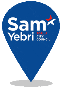 SamYebriForLACityCouncil los angeles map location pin Sticker