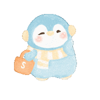 Shopping Penguin Sticker