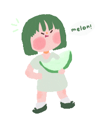 caresoofficial eating fresh perfume melon Sticker