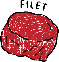 Filet Mignon Drawing Sticker by Mercer Street Hospitality