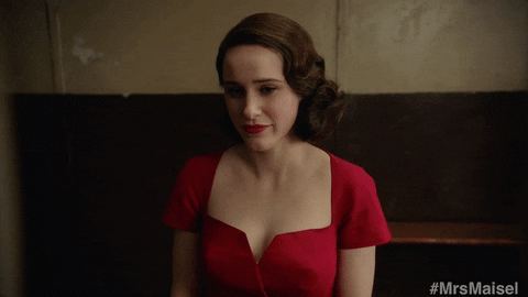 rachel brosnahan crying GIF by The Marvelous Mrs. Maisel