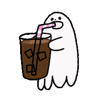 rinarinaree coffee halloween drink ghost Sticker
