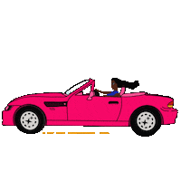 illumiinaani pink car driving drive Sticker