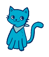 Blue Cat Illustration Sticker by BABAUBA