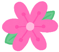 Pink Flower Sticker by Eledraws (Eleonore Bem)