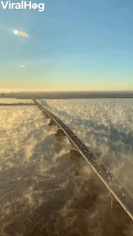 Mesmerizing Timelapse Over A Misty Saratov Bridge GIF by ViralHog