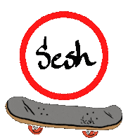 Skateboard Sesh Sticker by DJ John Vincent