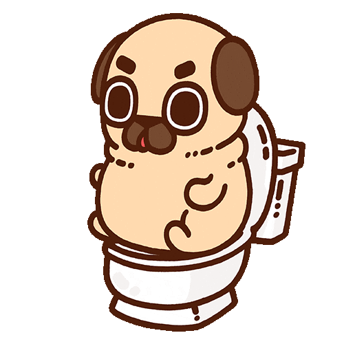 Toilet Pugs Sticker by Puglie Pug