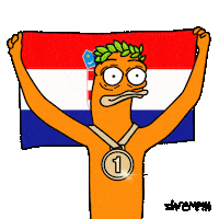 Gold Medal Flag Sticker by shremps
