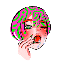 Girl Wink Sticker