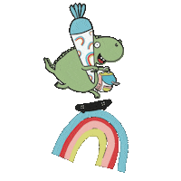 School Dino Sticker