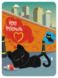 Black Cat Sleeping GIF by VeeFriends