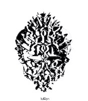 black and white spinning STICKER by Miron