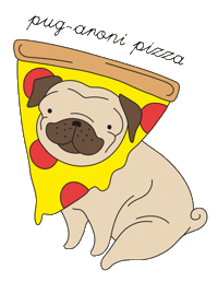 pizza pug Sticker by Paperchase