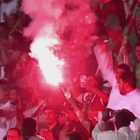 Ettifaq football fans support fireworks GIF