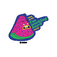 Black_Owl_Design designer watermelon working hard bod Sticker