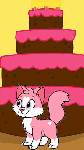 Minette the Pink Cat Wishes You a Happy Birthday!